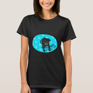 Black Pug in Blue Inner Tube Classic T-Shirt 818