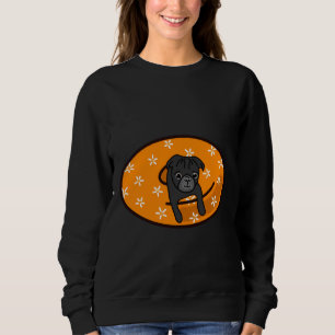 Black Pug in Orange Inner Tube Classic T-Shirt 817