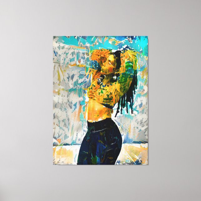 Black Queen Dreadlock Canvas Print Wall Art (Frente)