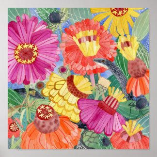 Black Racer e Zinnias poster