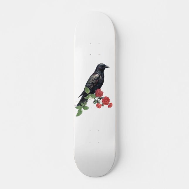 Black Raven & Red Roses Skate Deck (Frente)