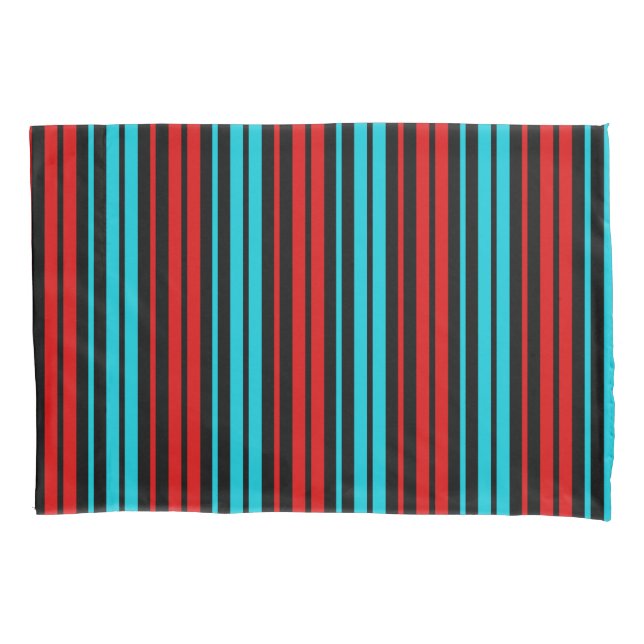 Black Red Blue Stripes Pattern   (Frente)