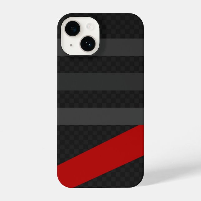 Black, Red, Grey Carbon Fiber Phone Case – Modern  (Verso)