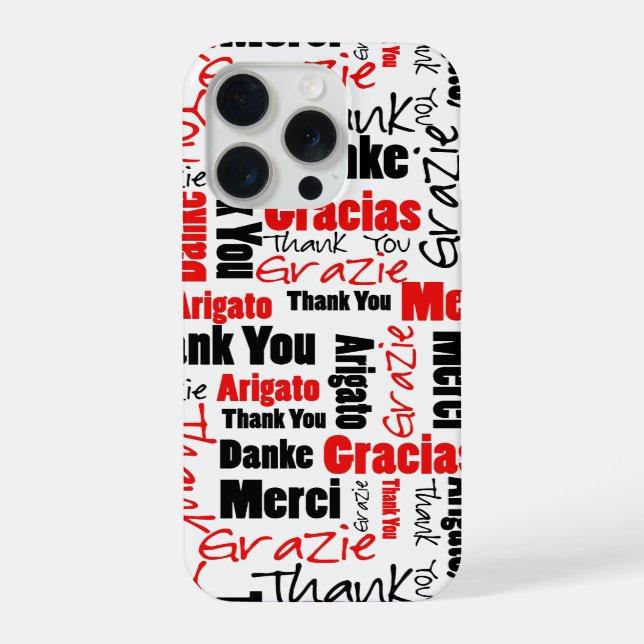 Black Red Multilingual Obrigado Palavra (Verso)