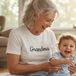 Black Script Established Grandma T-Shirt