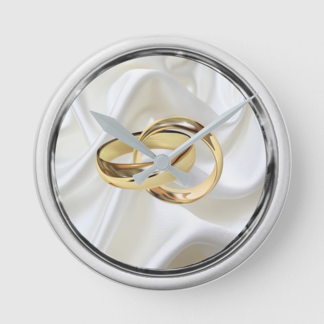 Black & Silver no Relógio de Presente de Casamento (Frente)