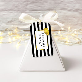 Black Stripe e Douradas Etiquetas de Favor do Casa