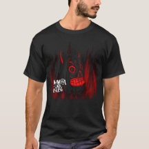 Black T-shirt with skull and fire