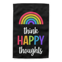 Black Think Happy Thghts Rainbow