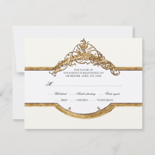 Black Tie Elegance 2, Placas RSVP de Casamento de  (Frente)