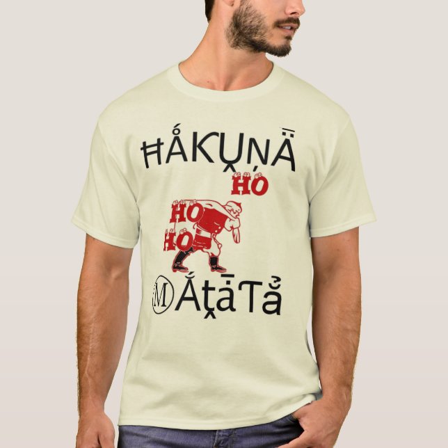 Black Vintage Hakuna Matata dá camisetas (Frente)