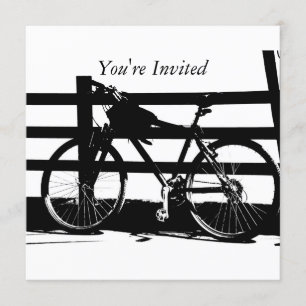 ©Black & White Bike no Mar Convite Personalizado