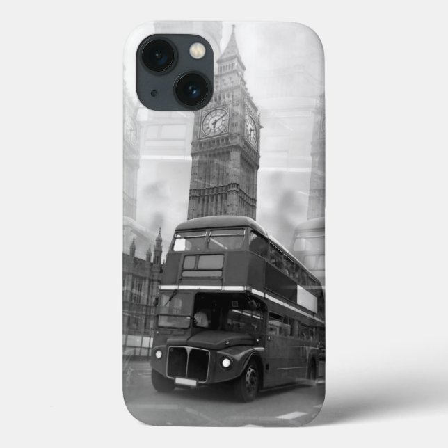 Black White Bus Big Ben (Verso)