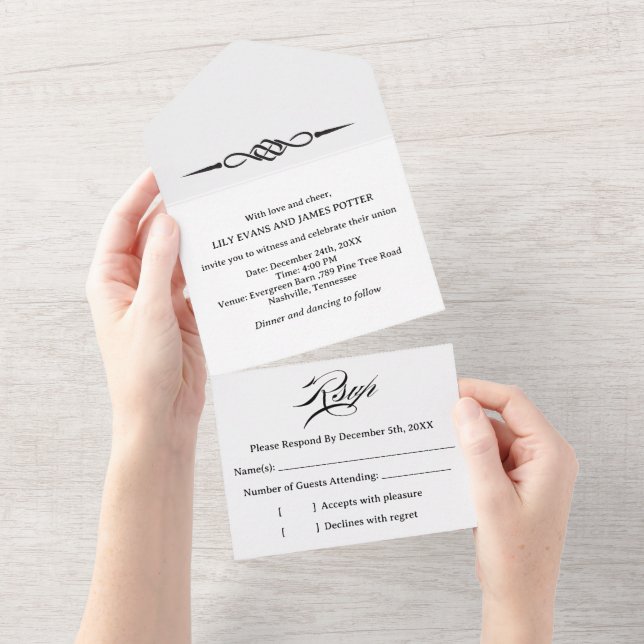 Black White Celtic Knot Arrow Wedding (Tearaway)