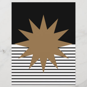 Black White Colorblock e Brown Sun Scrapbook Paper