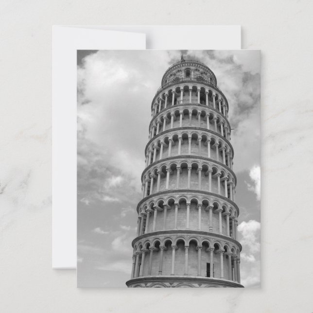 Black White Leaning Tower of Pisa Italy (Frente)