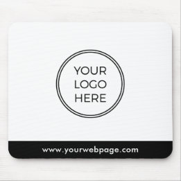 Black White Modern Minimal Business Logo Mouse Pad