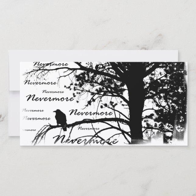 Black & White Nevermore Silhouter Raven (Frente)