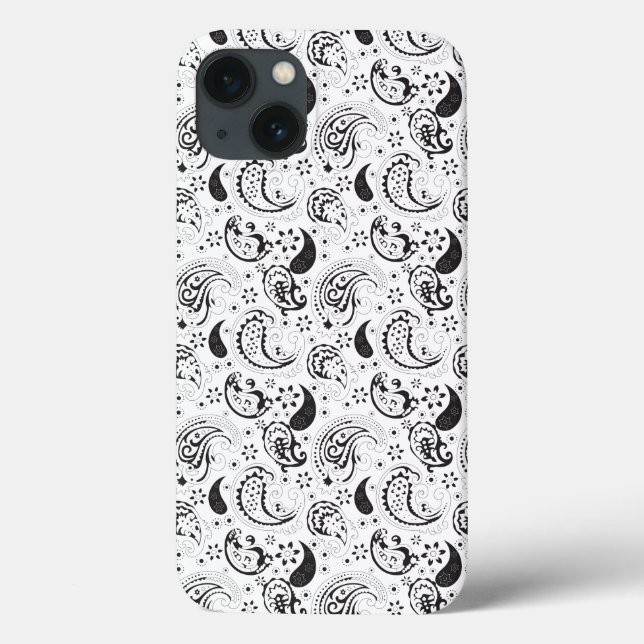 Black & White Paisley Pattern –Elegant Textile Art (Verso)