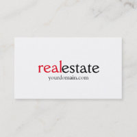 Black White Red Real Estate Agent Cartão de visita