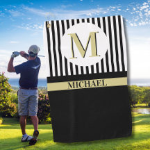 Black White Stripes Monograma Nome