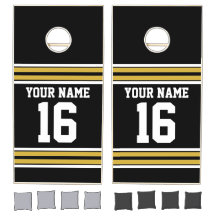 Black with Dourado White Stripes Team Jersey