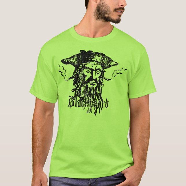 Blackbeard o t-shirt do pirata (Frente)