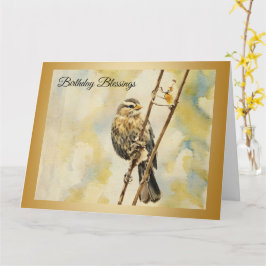 Blackbird de asa vermelha - Cartão de aniversário