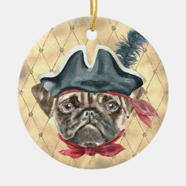 Blackface, o Ornamento Pirata de Pug (Frente)
