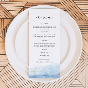 BLAKELY Dusty Blue Watercolor Beach Menu