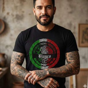 Blanco Sobrenome méxico, camisas com nome