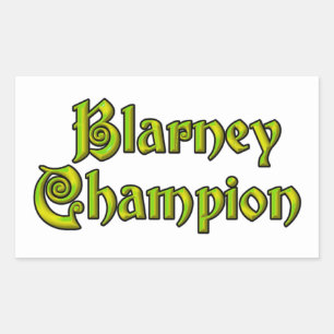 Blarney Champion adesivos brancos retangulares