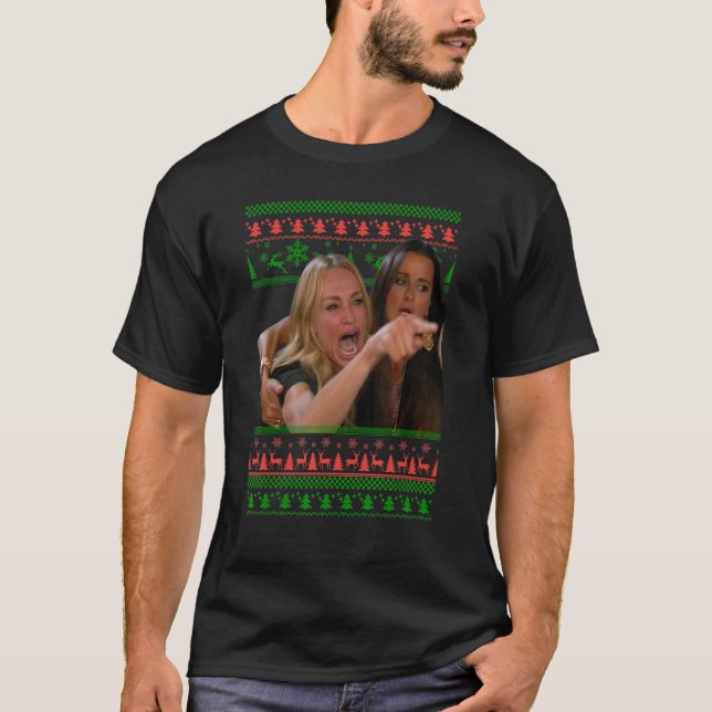 Blaterando com um Gato Suéter de Natal Feio Meme R (Frente)