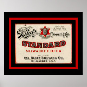 Blatz Beer 16 x 20 Vintage Ad Poster