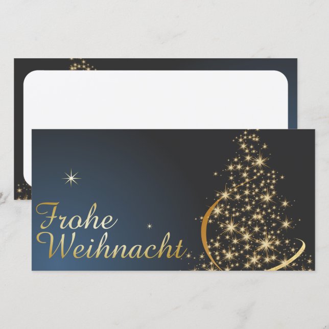 Blaues Weihnachtsmočimit goldenem Weihnachtsbaum (Frente/Verso)
