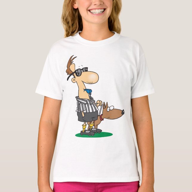 Blind Referee Blowing A Whistle T-Shirt (Frente)