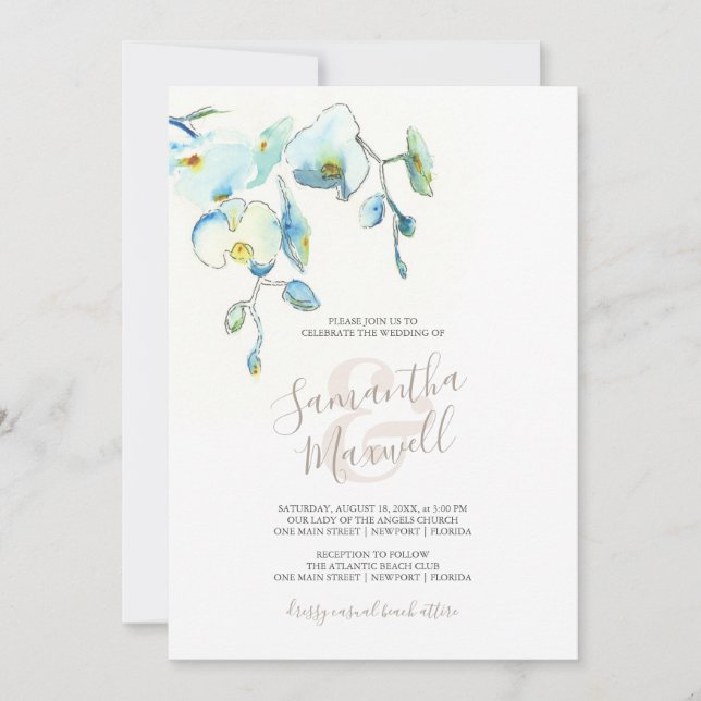 Blindagem Tropical Floral Watercolor Stationery (Frente)