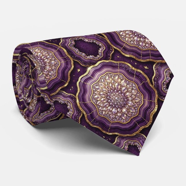 Bling & Brilho | Gravata de Pescoço Deep Plum + Ge (Rolled)