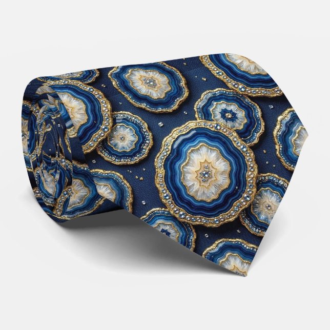 Bling & Sparkle | Gravata Azul Marinho + Geodo Dou (Rolled)