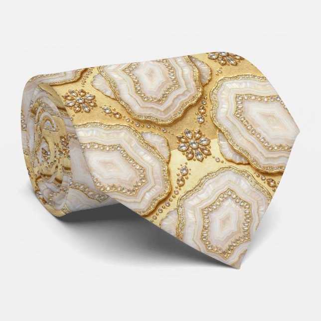 Bling & Sparkle | Gravata de Pescoço em Luxo White (Rolled)