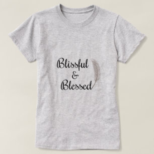 Blisamente e abençoada t-shirt de pena de anjo