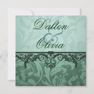Blissful Brocade Sage - Convite para Casamento Flo