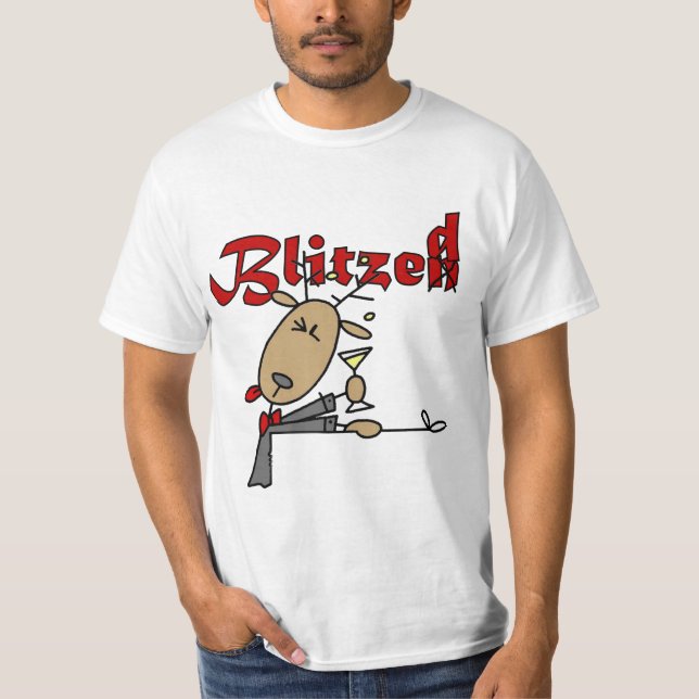 Blitzen Reindeer é camiseta de Natal estragada (Frente)