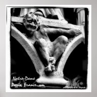 blk que gargoyle poster Notre-Dame Paris, França