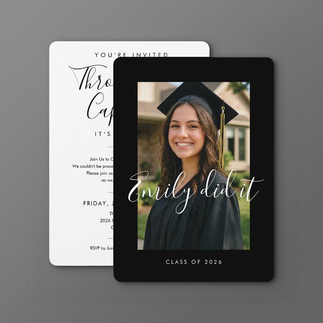 BLK & WHT 2026 | Convite de Formatura com Foto (Criador carregado)