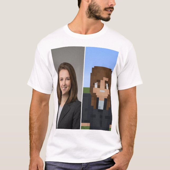 BlockPix Minecraft Character T-Shirt (Frente)