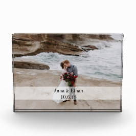 Bloco acrílico da foto do casamento