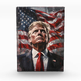 Bloco Acrílico Decoração Casa Bandeira MAGA Donald
