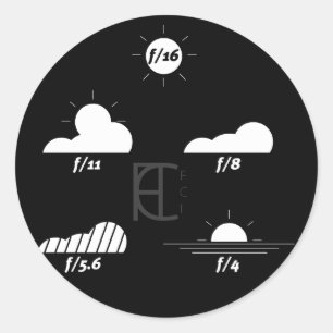 Bloco das 16 etiquetas ensolaradas ESCURAS