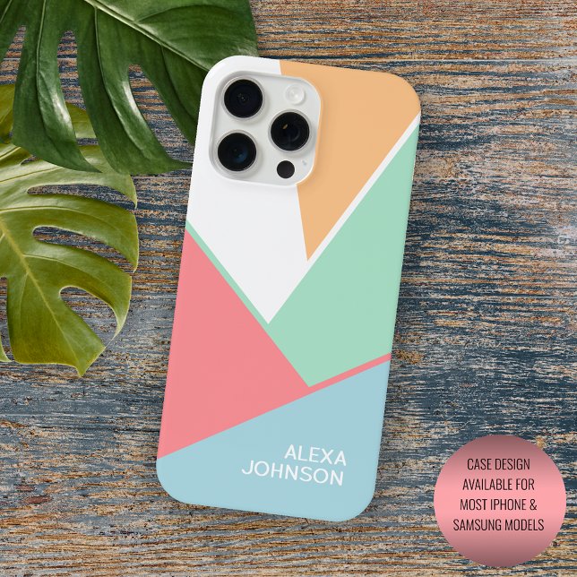 Bloco de Arte Rosa Bege Verde Mint Azul Personaliz (Criador carregado)